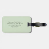 Chic Pink Arched Scallops Soft Green Monogram Name Gepäckanhänger (Rückseite horizontal)