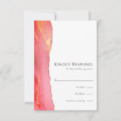 Chic Pink Art UAWG Wedding Response Card RSVP Karte (Vorderseite)