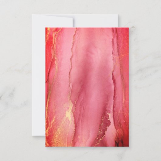 Chic Pink Art UAWG Wedding Response Card RSVP Karte (Rückseite)