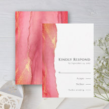 Chic Pink Art UAWG Wedding Response Card