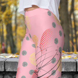 Chic Pink Atomvortex-Muster Leggings