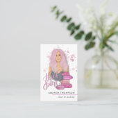 Chic Pink Beauty Fashion Business Card Visitenkarte (Stehend Vorderseite)