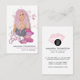 Chic Pink Beauty Fashion Business Card Visitenkarte
