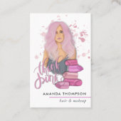 Chic Pink Beauty Fashion Business Card Visitenkarte (Vorderseite)