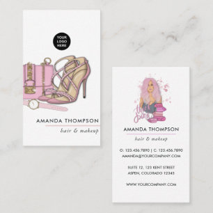 Chic Pink Beauty Fashion Business Card Visitenkarte