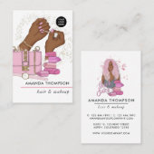 Chic Pink Beauty Fashion Business Card Visitenkarte (Vorne/Hinten)