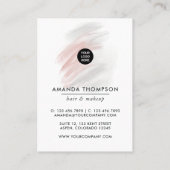 Chic Pink Beauty Fashion Business Card Visitenkarte (Rückseite)