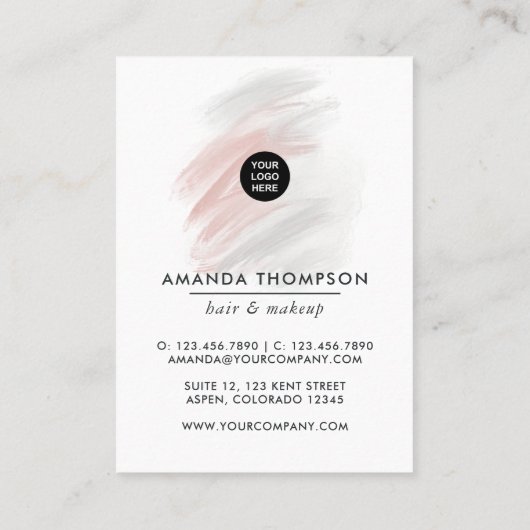 Chic Pink Beauty Fashion Business Card Visitenkarte (Rückseite)