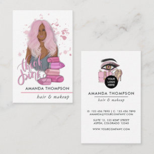 Chic Pink Beauty Fashion Business Card Visitenkarte