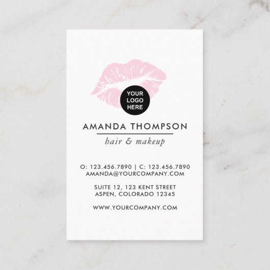 Chic Pink Beauty Fashion Business Card Visitenkarte (Rückseite)