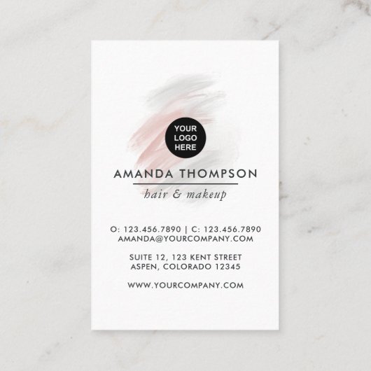 Chic Pink Beauty Fashion Business Card Visitenkarte (Rückseite)