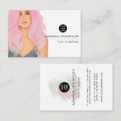Chic Pink Beauty Fashion Business Card Visitenkarte (Vorne/Hinten)