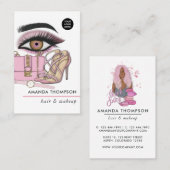 Chic Pink Beauty Fashion Business Card Visitenkarte (Vorne/Hinten)