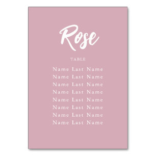 Chic Pink Benutzerdefinierter Tabellenname-Zuweisu Tischnummer
