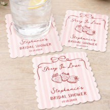 Chic Pink Berry In Love Brautparty Personalisiert
