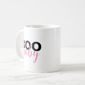 Chic Pink Black Boo Baby Zitat Kaffeetasse (Vorderseite Links)