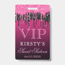 Chic Pink Black Drilling Glitzer 16 . Geburtstag V