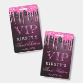 Chic Pink Black Driving Glitzer 16 . Geburtstag Ausweis (Vorder- & Rückseite)