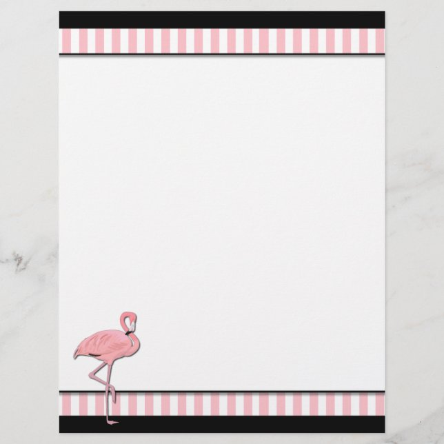 Chic Pink & Black Flamingo Business Lethead Briefbogen (Vorderseite)