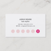 Chic Pink Black Lace Salon Loyalty Card Treuekarte (Rückseite)