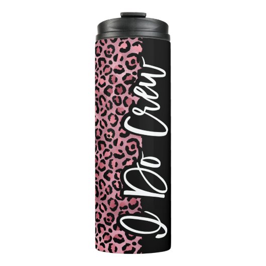 Chic Pink & Black Leopard Bachelorette Tumbler Thermosbecher (Vorderseite)