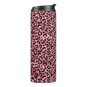 Chic Pink & Black Leopard Bachelorette Tumbler Thermosbecher (Nach links gedreht)