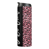 Chic Pink & Black Leopard Bachelorette Tumbler Thermosbecher (Nach rechts gedreht)