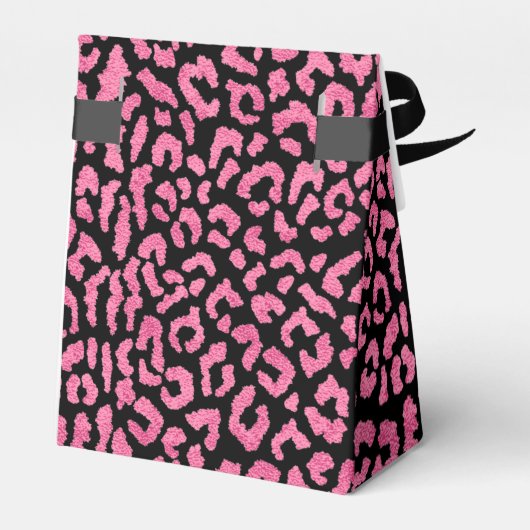 Chic Pink Black Leopard Print Geschenkschachtel (Rückseite)