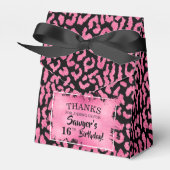 Chic Pink Black Leopard Print Geschenkschachtel (Vorderseite)