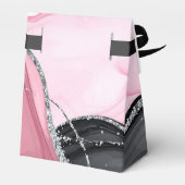 Chic Pink & Black Marble Gevor Box Geschenkschachtel (Rückseite)