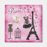 Chic Pink Black Paris Fashion Eiffel Tower