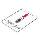 Chic pink Black silver water color lipstick Makeup Notizblock (Linke Seite)
