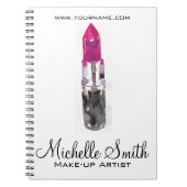 Chic pink Black silver water color lipstick Makeup Notizblock (Vorderseite)