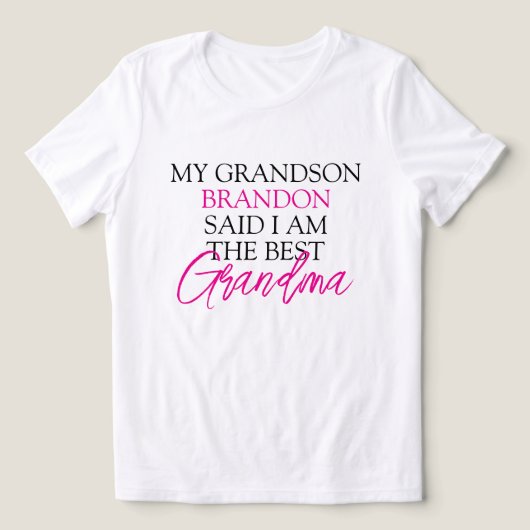 Chic Pink & Black Text Großkinder Funny Oma Tri-Blend Shirt (Design Vorderseite)