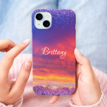 Chic pink blauer Sonnenuntergang Foto Konfetti ben