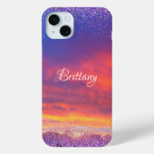 Chic pink blauer Sonnenuntergang Foto Konfetti ben Case-Mate iPhone Hülle (Rückseite)