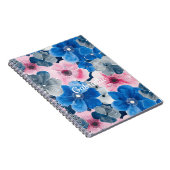 Chic Pink Blue Floral Notizblock (Rechte Seite)