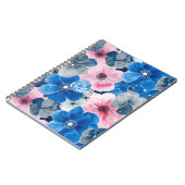 Chic Pink Blue Floral Notizblock (Linke Seite)