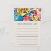 Chic Pink Blue Floral Ratschläge für Mama Baby Dus Begleitkarte (Vorne/Hinten)
