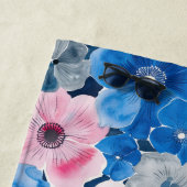 Chic Pink Blue Floral Strandtuch (Beispiel)