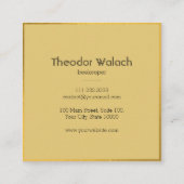 Chic Pink Blue Gold Bee Beruflich Quadratische Visitenkarte (Rückseite)