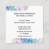 *~* Chic Pink Blue Hair Model Schauspielerin FOTO Quadratische Visitenkarte (Rückseite)