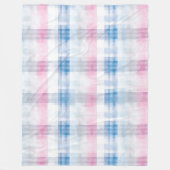 Chic Pink Blue Stripes Fleecedecke (Vorderseite)