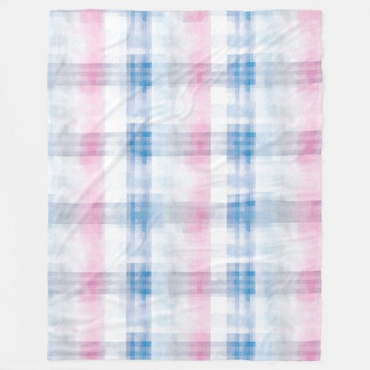 Chic Pink Blue Stripes Fleecedecke (Vorderseite)
