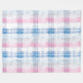 Chic Pink Blue Stripes Fleecedecke (Vorderseite (Horizontal))