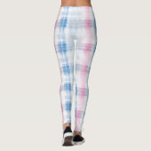 Chic Pink Blue Stripes Leggings (Rückseite)