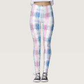 Chic Pink Blue Stripes Leggings (Vorderseite)