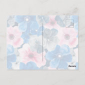 Chic Pink Blue Summer Floral Blond Mädchen Postkarte (Rückseite)