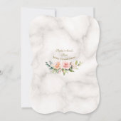 Chic Pink Blume Bilderrahmen Girl-Marmor Heilige K Einladung (Rückseite)