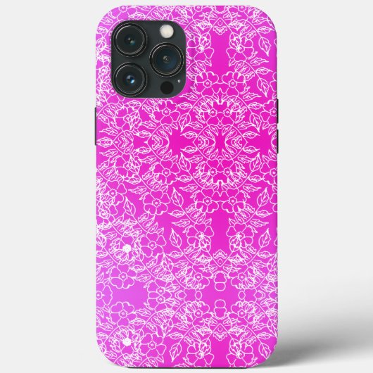 Chic Pink Blume Botanisches Muster wirbeln Case-Mate iPhone Hülle (Rückseite)